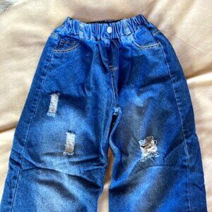 150 Super Wide Leg, distressed jeans for Girls, size 11-12 year olds